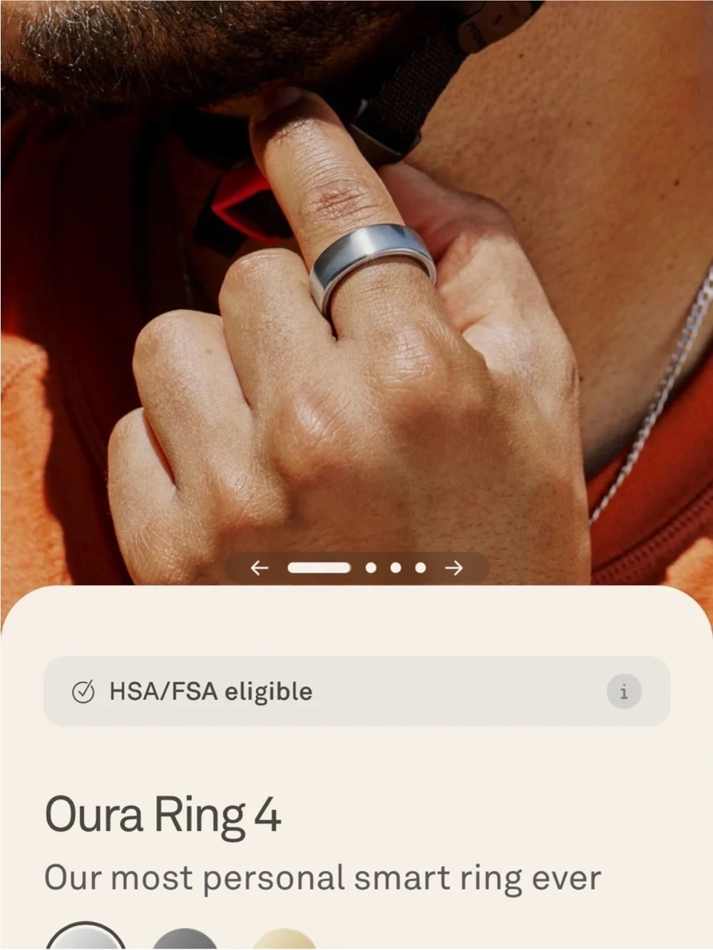 Oura Ring silver size 9